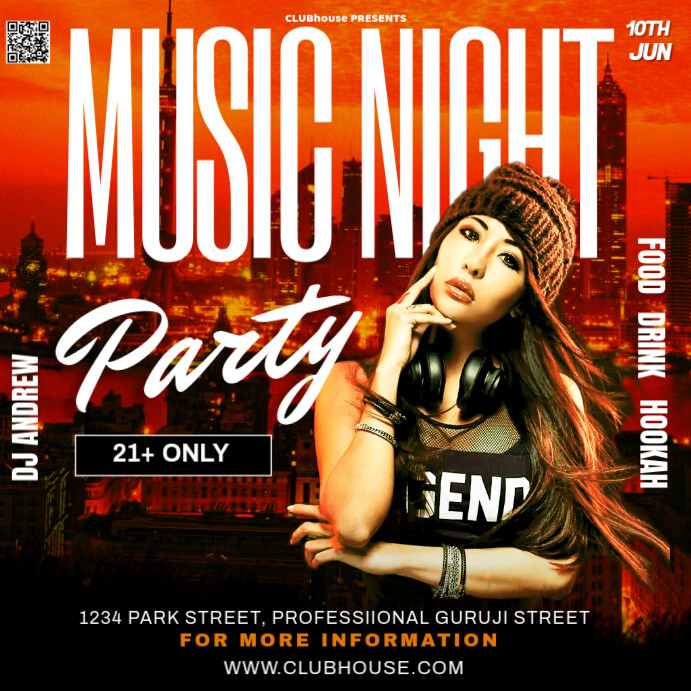 girls night bar ad, Instagram Post template