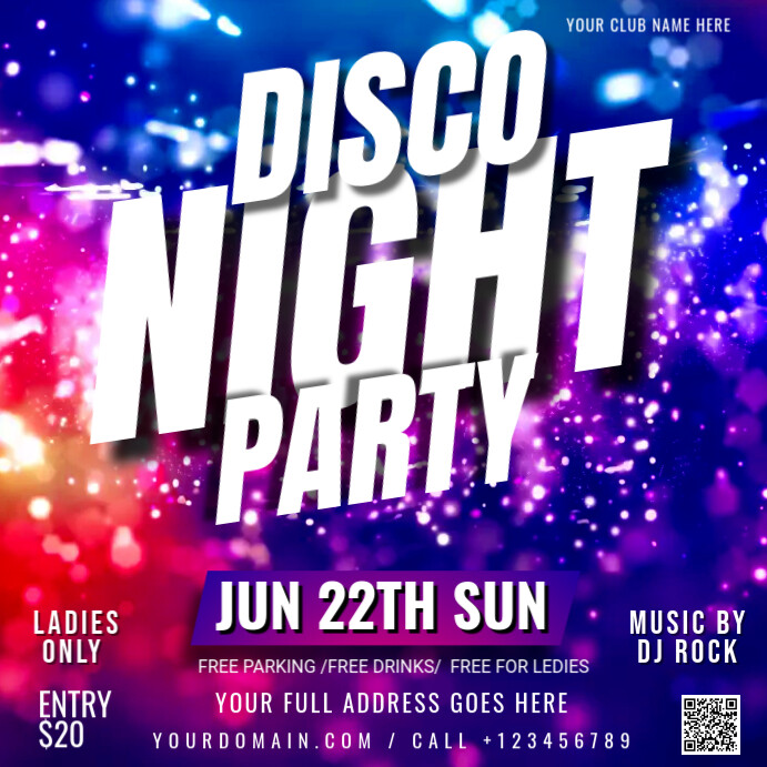 girls night bar ad, Wpis na Instagrama template