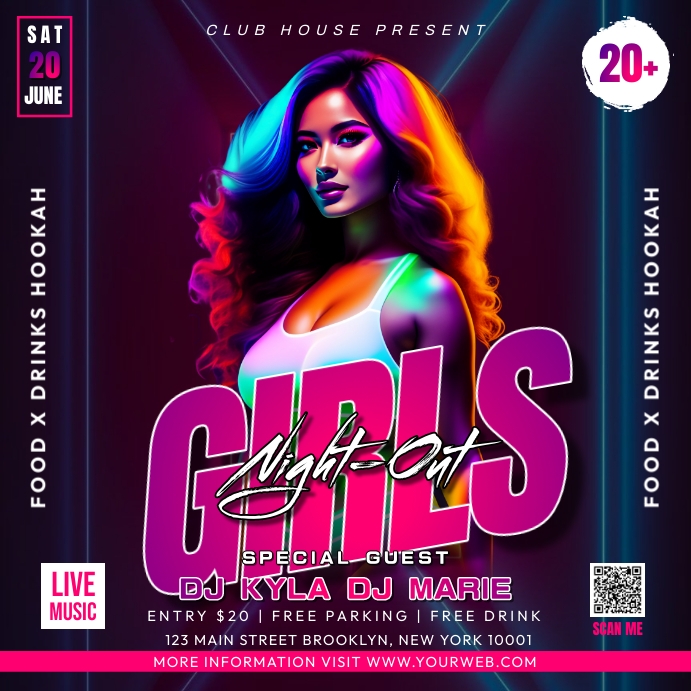 Girls Night Out Instagram Post template