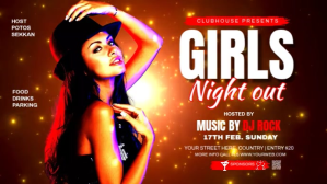 Girls Night out Digitalt display (16:9) template
