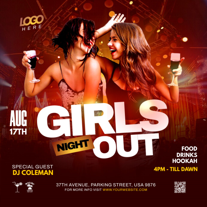 girls night out Instagram Post template