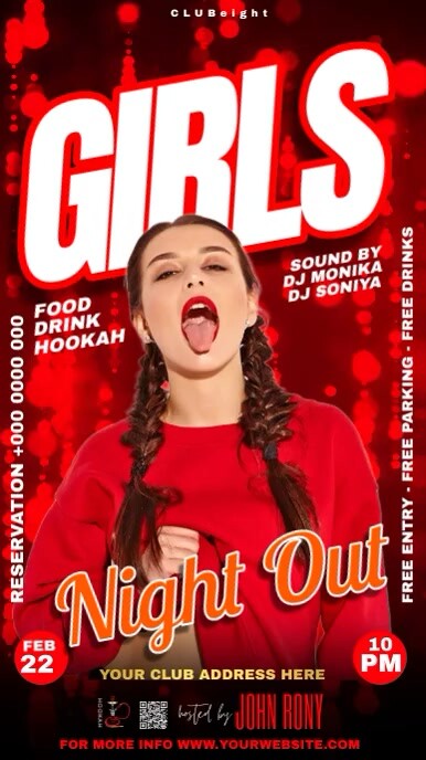 girls night out party/club party Instagram Story template