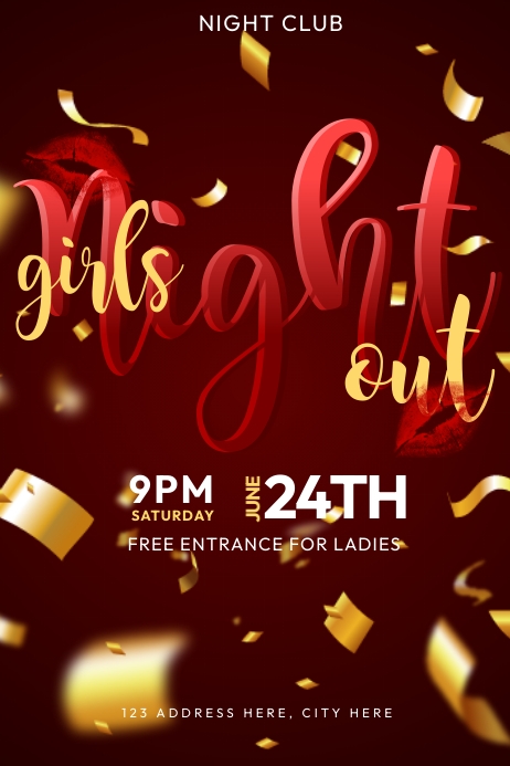 Plantilla de Girls Night Out Party | PosterMyWall