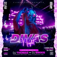 girls night out party flyer Publicación de Instagram template