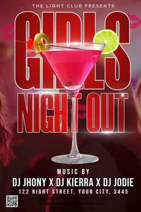 Girls Night Out Video Poster template