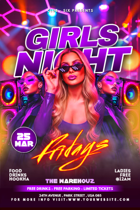 girls night party flyer Template | PosterMyWall