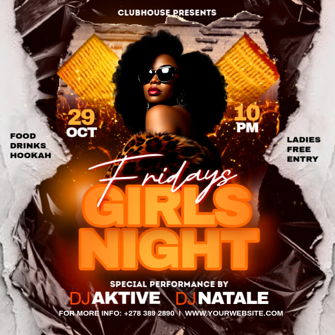 Girls night party flyer Template | PosterMyWall