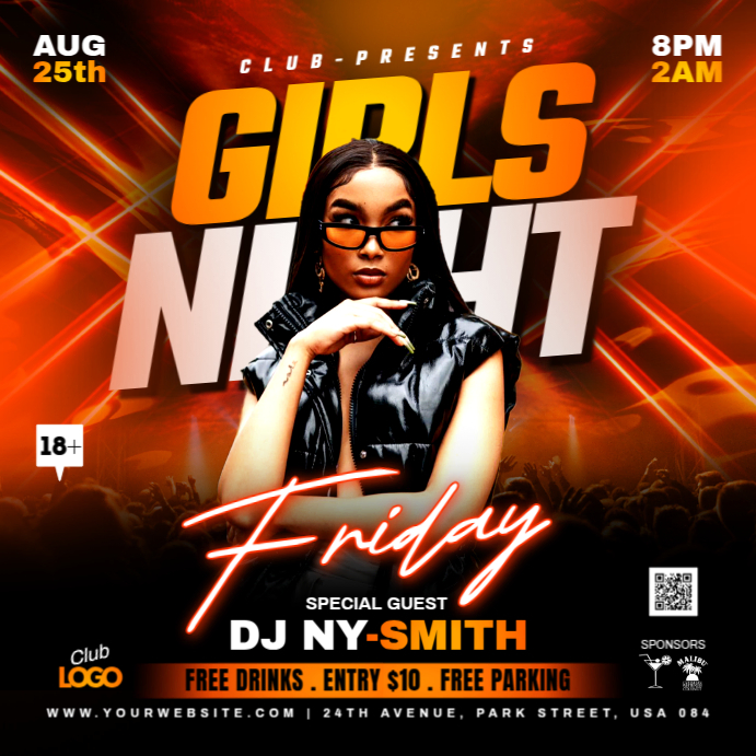 Girls night party flyer Template | PosterMyWall