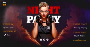 Black Girls night party smoke poster design Facebook Ad Template