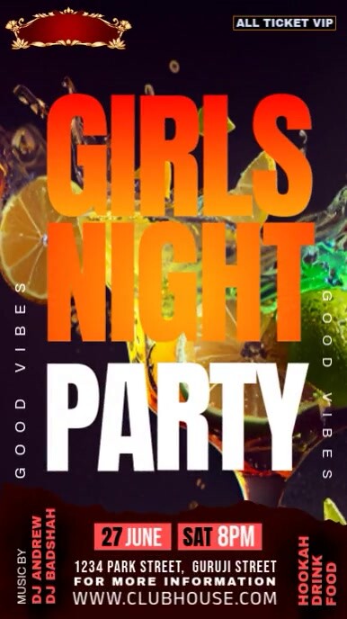 girls night template design | PosterMyWall