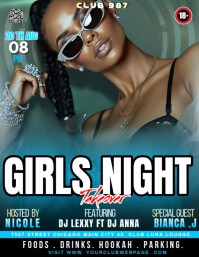 girls party flyers , girls night template