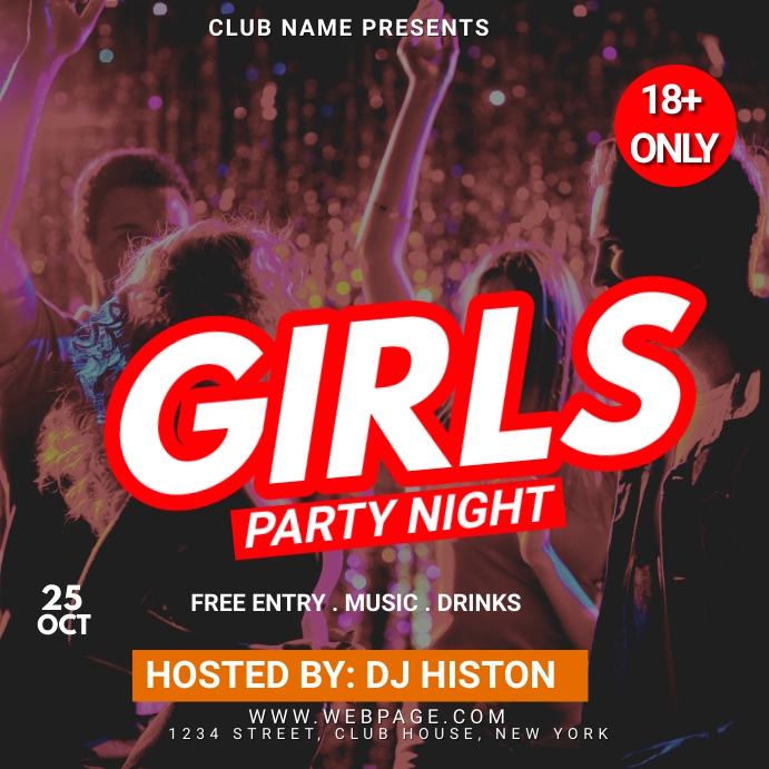 girls party night Instagram Post template