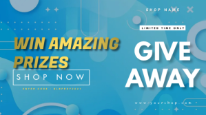 Blue Giveaway Promotion Digitalt display Template