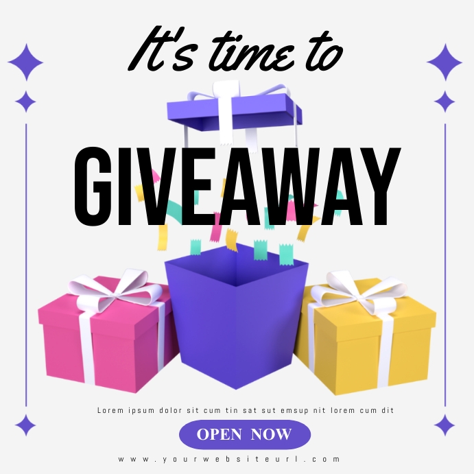 giveaway, announcement, event Template PosterMyWall