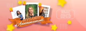 Roze Giveaway Announcement Facebook-omslagfoto Template