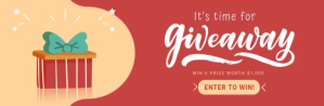 Красный Giveaway Promotion 电子邮件标题 Template