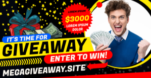 黑色 Giveaway Promotion Facebook Shared Image Template