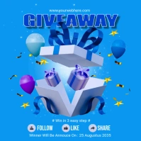 Giveaway Blue Theme Design Instagram Post template