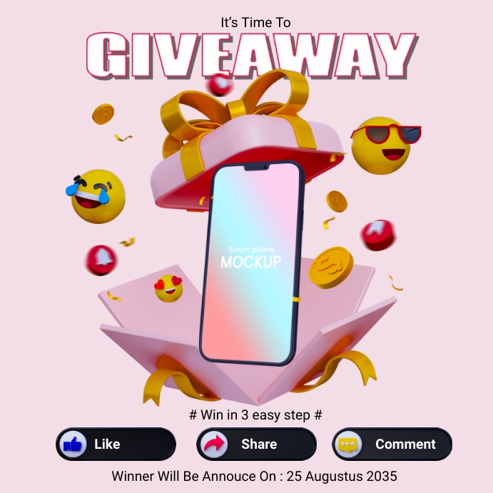 Giveaway Cellphone Сообщение Instagram template