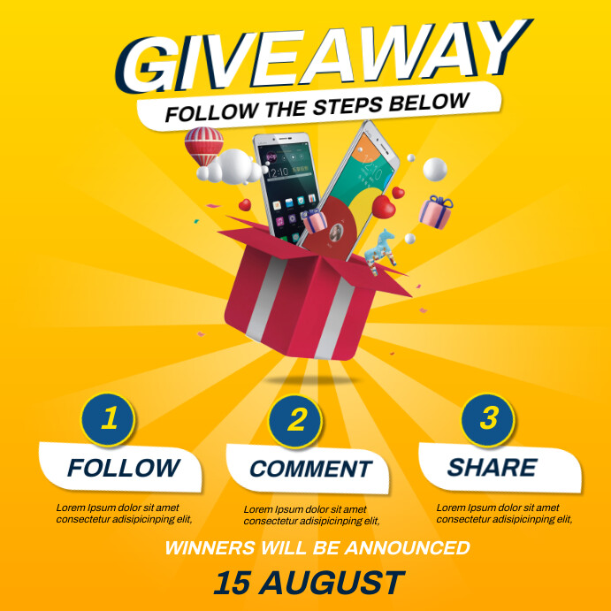 giveaway contest Template | PosterMyWall