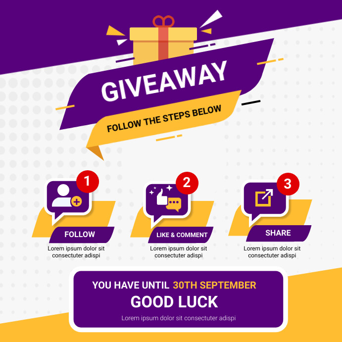 Giveaway Post Template