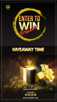 Hitam Giveaway Announcement Digitalt display Template