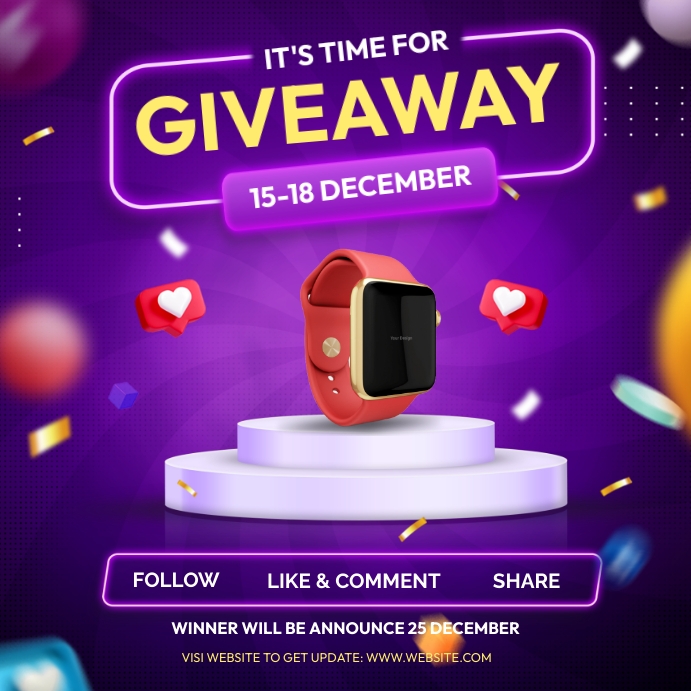 Giveaway Flyer instagram post Template PosterMyWall
