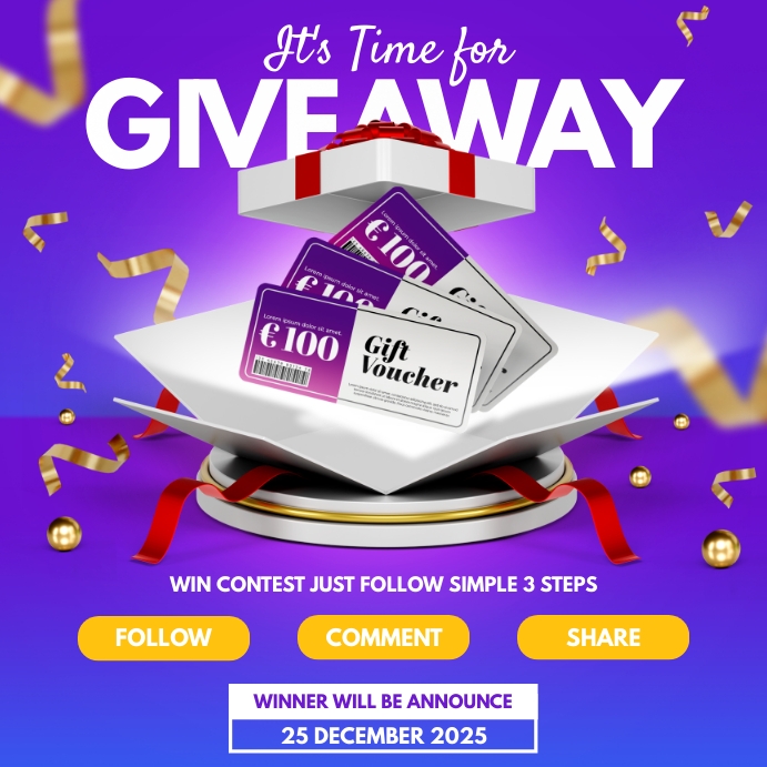Giveaway Flyer instagram post Template PosterMyWall Giveaway Flyer instagram post Template PosterMyWall