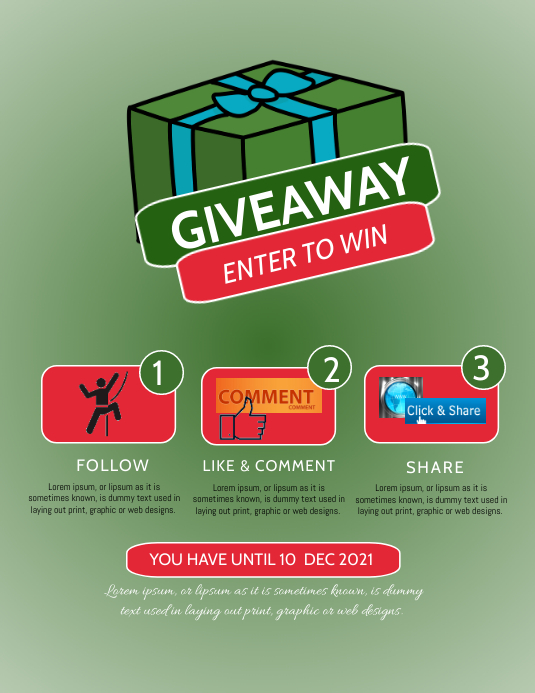 Copia de GIVEAWAY FLYER TEMPLATE PosterMyWall