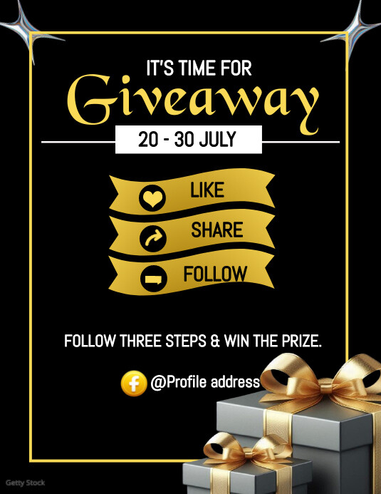 Giveaway poster Pamflet (Letter AS) template