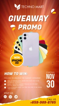 Giveaway Promotion Poster Template Instagram Story