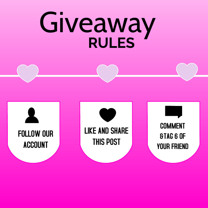 Giveaway rules design template flyer Instagram 帖子