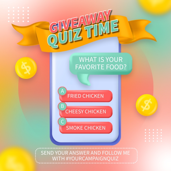Giveaway Time Publicação no Instagram template