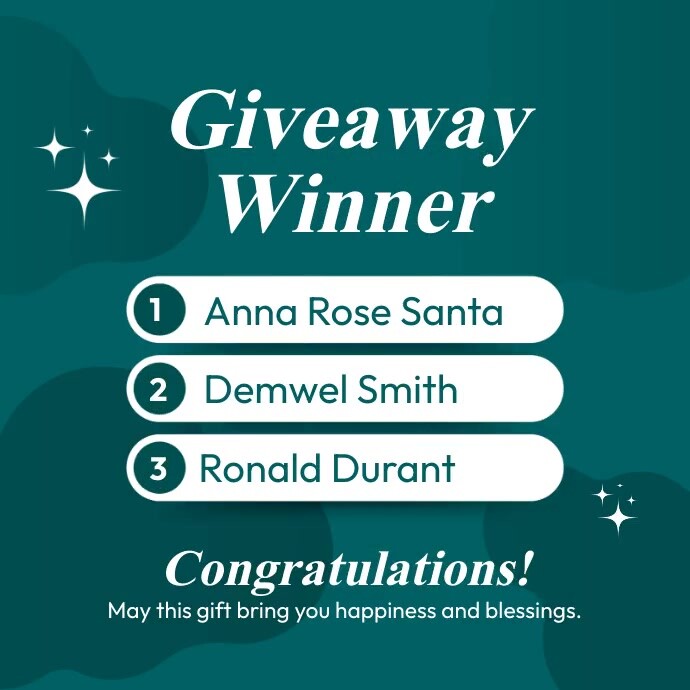 Giveaway Winner Template | PosterMyWall