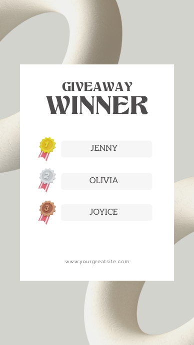 Winner Card Layout Giveaway Winner Template | PosterMyWall
