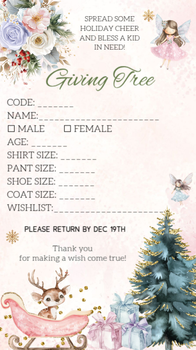 Giving Tree Tickets Holiday Giving Tree Template | PosterMyWall