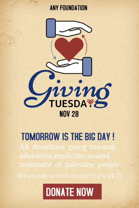 giving tuesday Plakat template