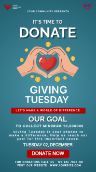 Giving Tuesday Donation Drive. Instagram 快拍 template