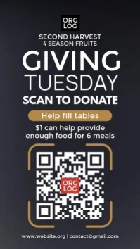 Giving Tuesday Donation Scanner Display Template Tampilan Digital (9:16)