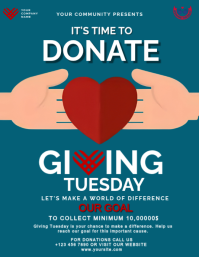 Giving Tuesday Fundraising Event Flyer. template