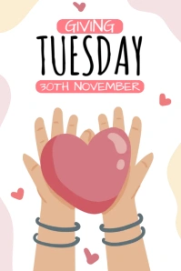 Giving Tuesday Pink Poster template