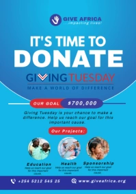 GivingTuesday Fundraising Flyer A4 template
