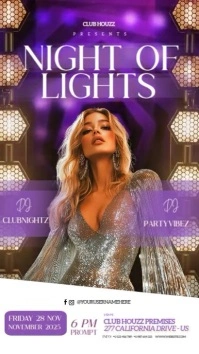 Glam glamour fancy ball party event design template Instagram Story