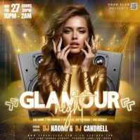 Glamour night party event ad design template digital Cuadrado (1:1)