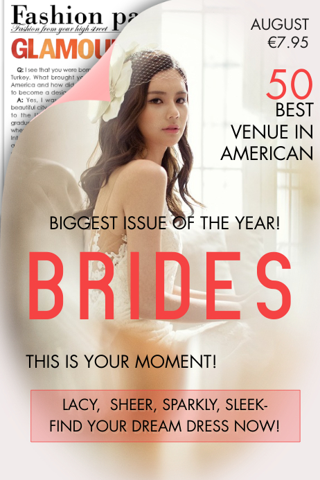 Glamour Hochzeit Mode Magazin Vorlage Postermywall