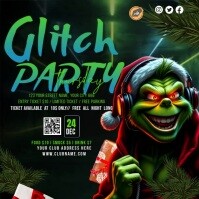 Black Christmas Party Instagram Post Template