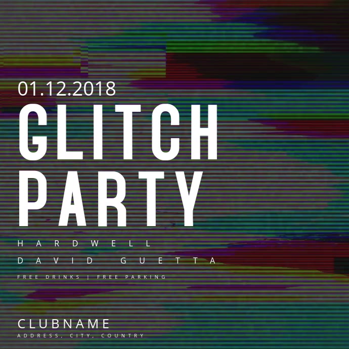 glitch party template postermywall