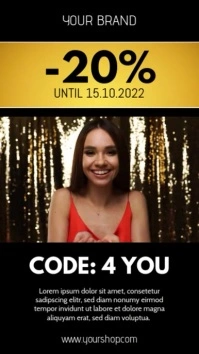 Glitter Blow Gold Sparkling Story Sale Ad template