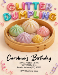 White Birthday Celebration Flyer Template