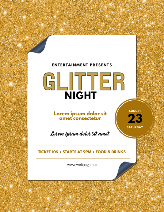 Glitter Event Flyer Template PosterMyWall